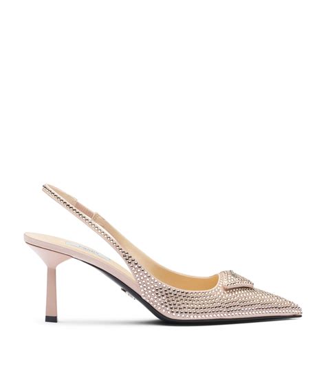 prada crystal satin pumps|Crystal Satin sling.